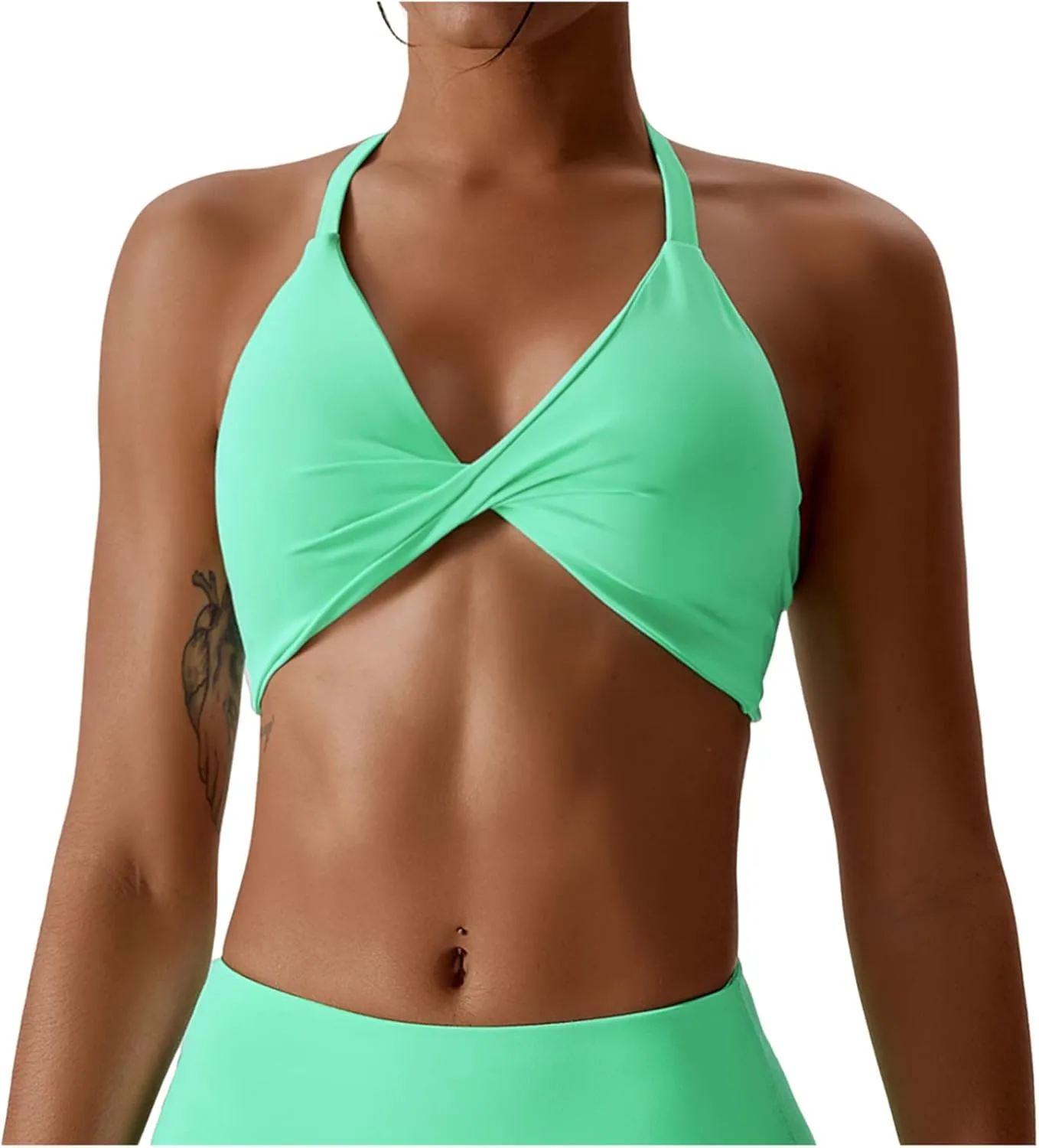 Womens Padded Sports Bras Quick Dry Medium Impact Removable Padded Yoga Tops Workout Gym Running Crop Tank Tops