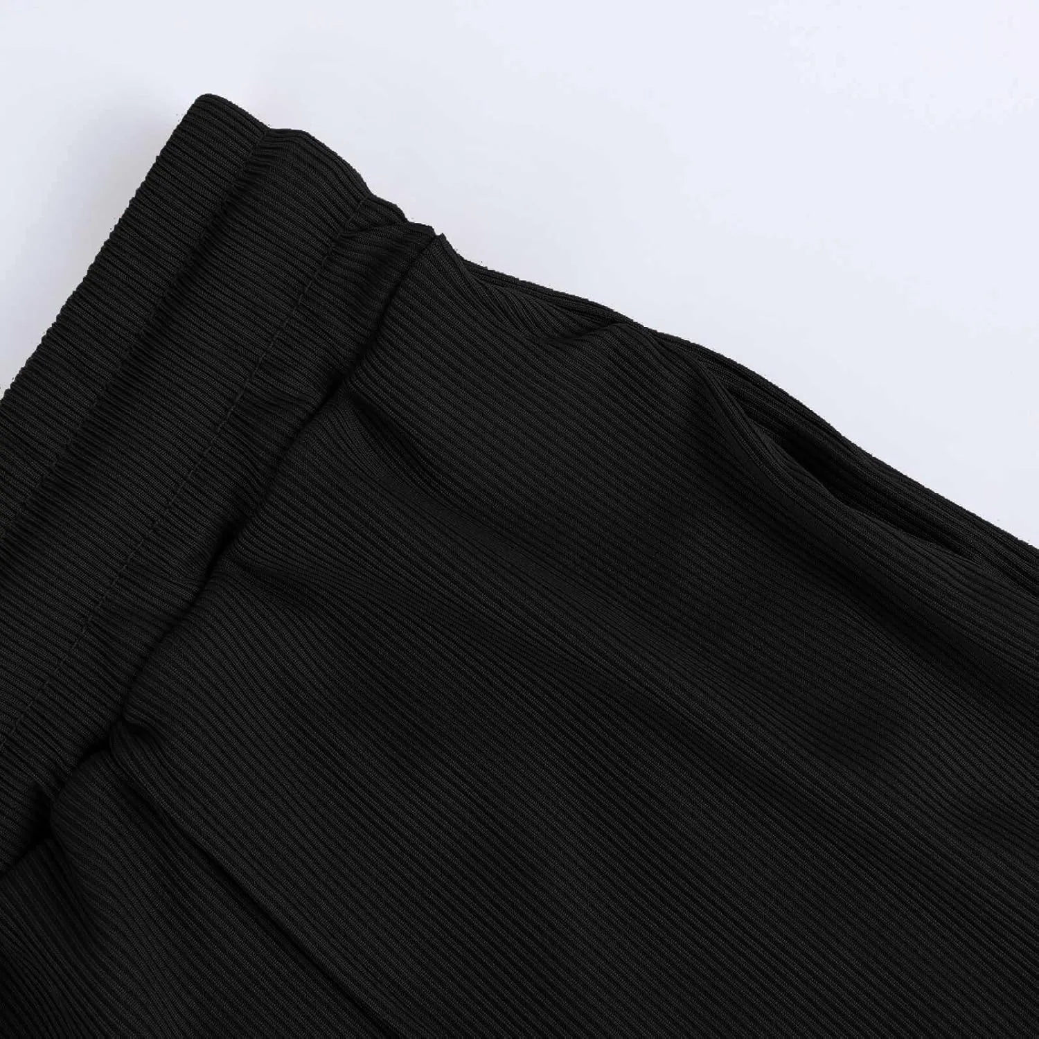 Women's Pants Comfy Corduroy Straight Wide Leg Pants Classic Elastic Waisted Loungewear Loose Plus Size Trousers