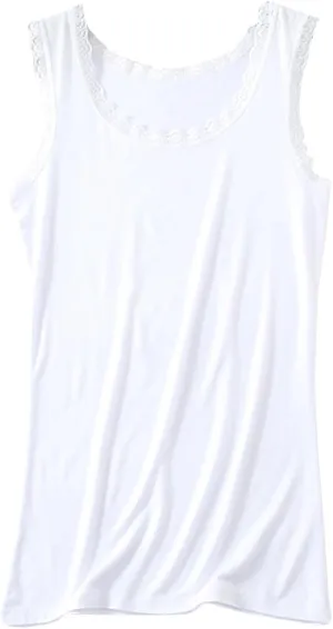 Womens Plus Size Round Neck Tank Tops Breathable Cotton Camisole with Ruffles Sleeveless Summer Casual Yoga Shirts