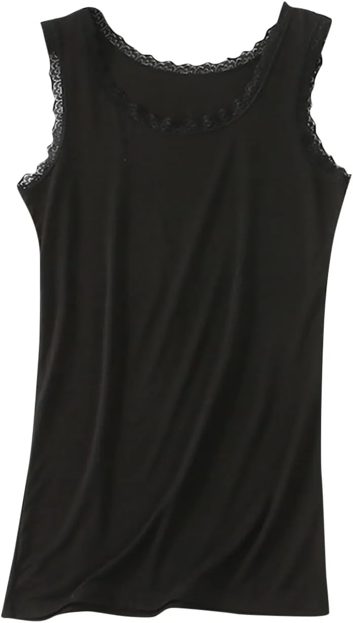 Womens Plus Size Round Neck Tank Tops Breathable Cotton Camisole with Ruffles Sleeveless Summer Casual Yoga Shirts