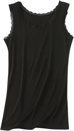 Womens Plus Size Round Neck Tank Tops Breathable Cotton Camisole with Ruffles Sleeveless Summer Casual Yoga Shirts
