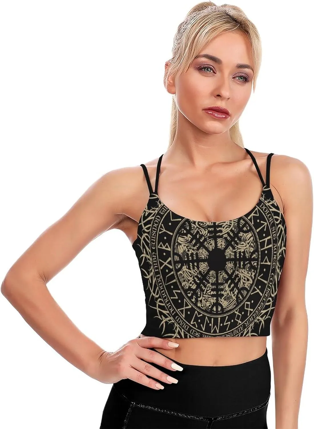 Women's Quick Dry Sports Bras, No Wire Yoga Tank Top with Chest Pad, Camisole