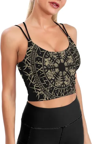 Women's Quick Dry Sports Bras, No Wire Yoga Tank Top with Chest Pad, Camisole