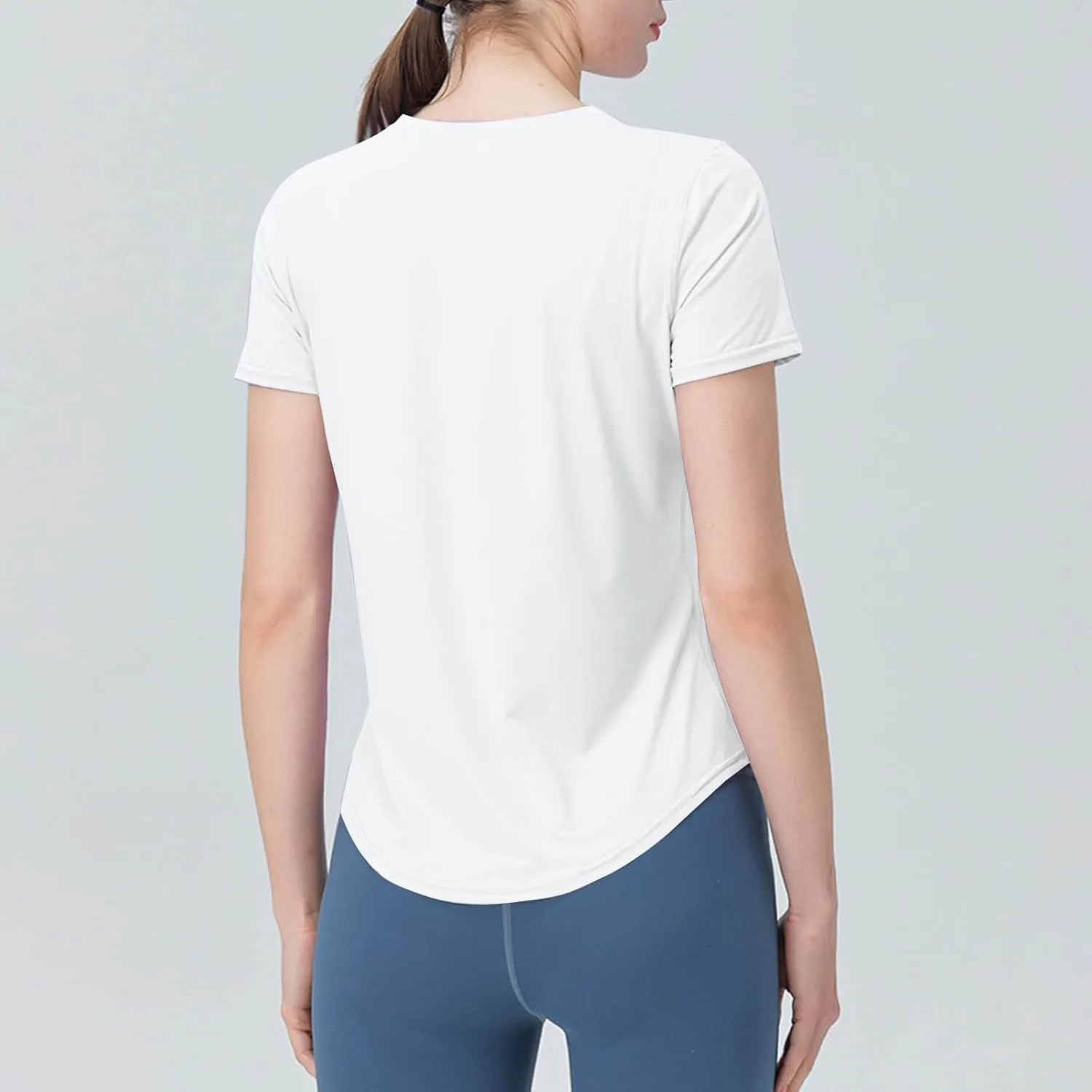 Women's Short Sleeve Shirt UPF Sun Protection T-Shirts Quick Dry Workout Gym Running Tops Basic Yoga Shirts
