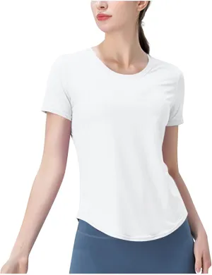 Women's Short Sleeve Shirt UPF Sun Protection T-Shirts Quick Dry Workout Gym Running Tops Basic Yoga Shirts