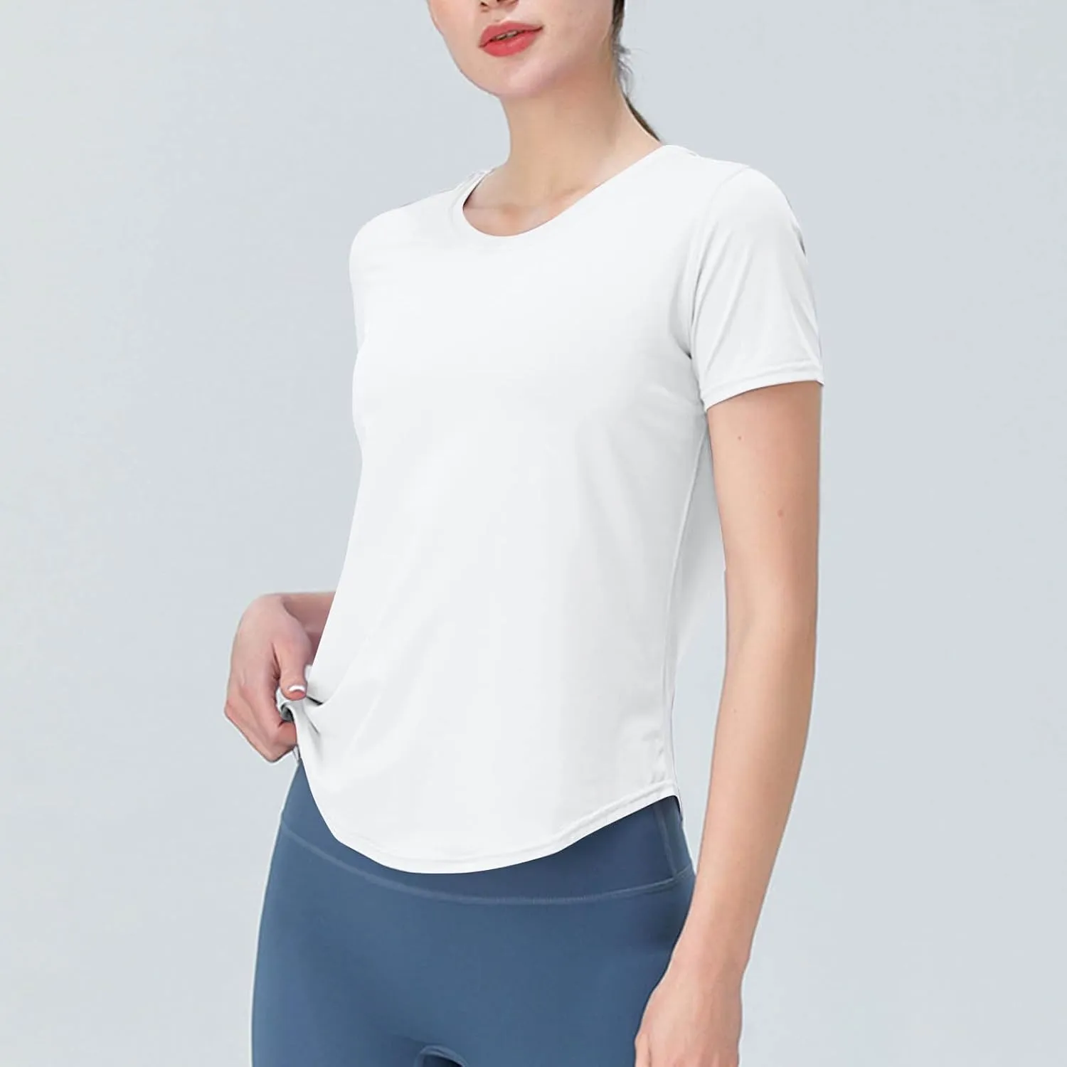 Women's Short Sleeve Shirt UPF Sun Protection T-Shirts Quick Dry Workout Gym Running Tops Basic Yoga Shirts