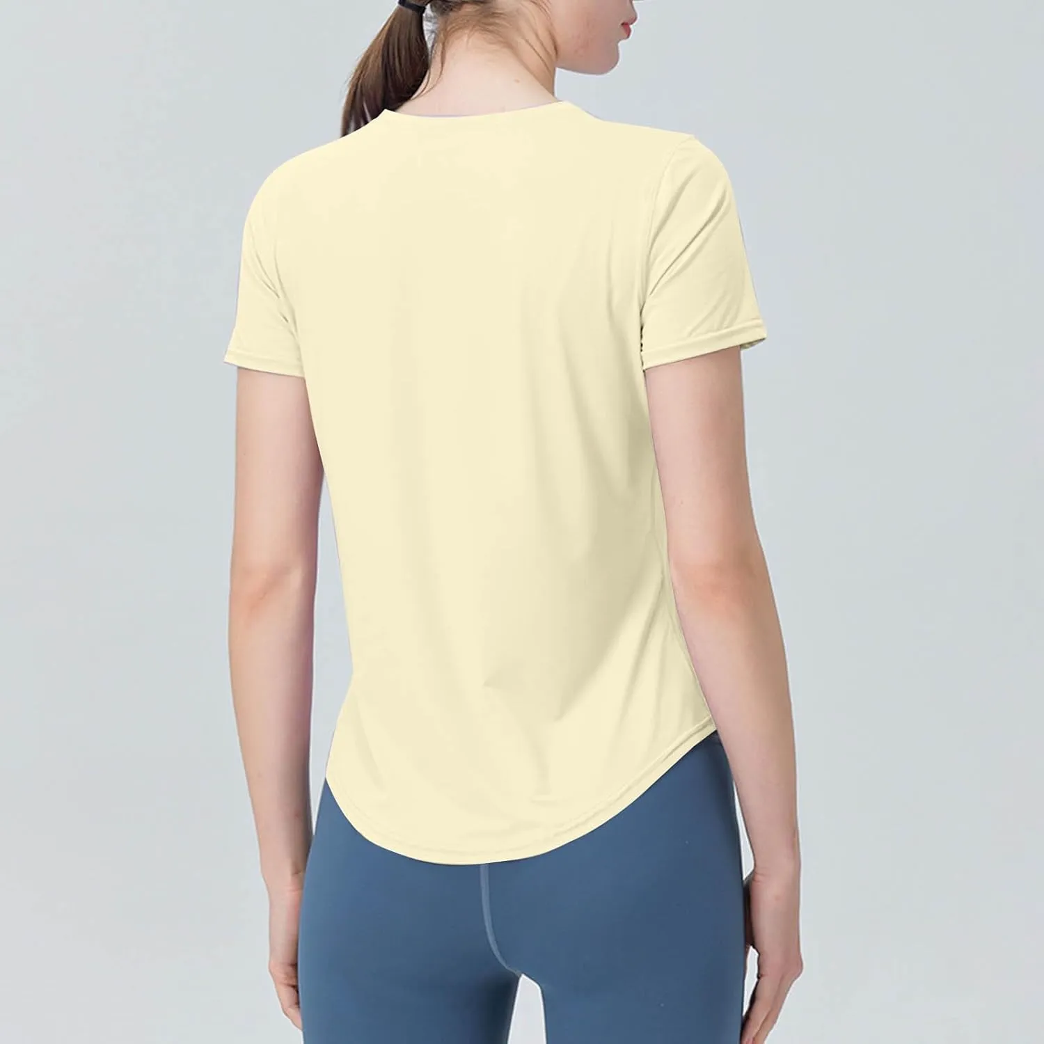 Women's Short Sleeve Shirt UPF Sun Protection T-Shirts Quick Dry Workout Gym Running Tops Basic Yoga Shirts