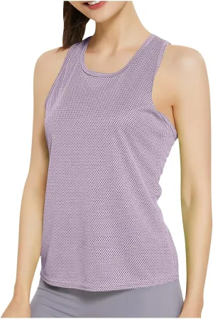 Women's Sleeveless Workout Shirts, Backless Drawstring Athletic Racerback Tank Loose Quick Dry Yoga Tops