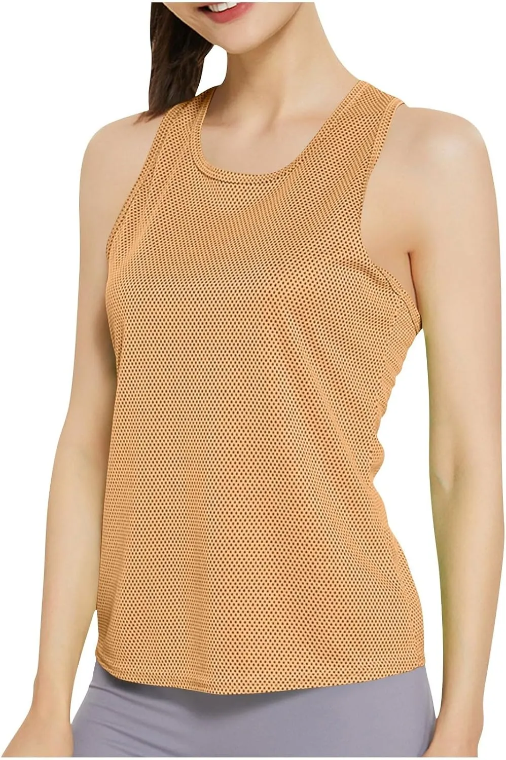 Women's Sleeveless Workout Shirts, Backless Drawstring Athletic Racerback Tank Loose Quick Dry Yoga Tops