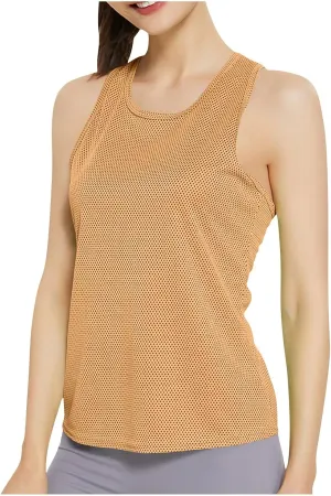 Women's Sleeveless Workout Shirts, Backless Drawstring Athletic Racerback Tank Loose Quick Dry Yoga Tops
