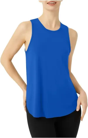 Women's Solid Quick Dry Sports Workout Tank Tops, Summer Lightweight Comfy Casual Undershirt with Irregular Ruffle Hem