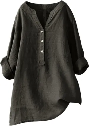 Women's Striped Button Down Shirts Trendy Work Bell Sleeve Crew Neck Smocked Cuffed Blouses Tops
