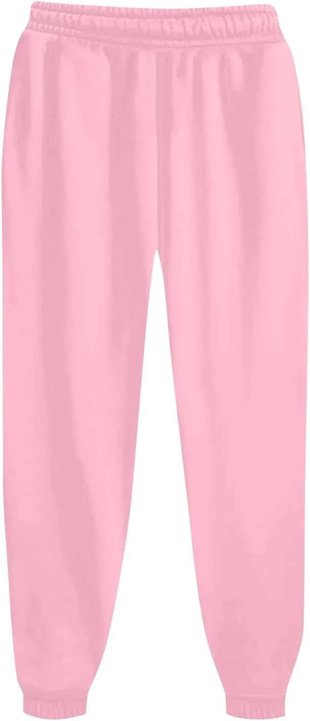 Womens Sweatpants Cinch Bottom Fleece Elastic High Waisted Joggers with Pockets Drawstring Workout Lounge Trousers