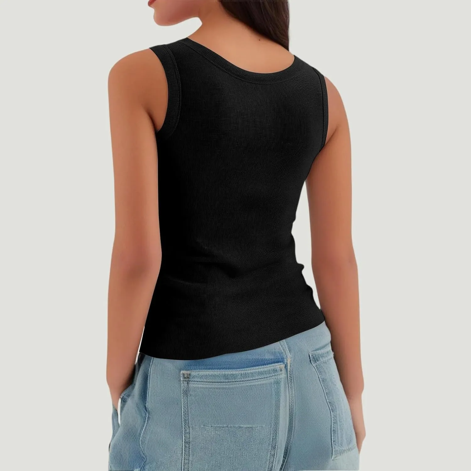 Womens Tank Top 2025 Built in Bra Adjustable Spaghetti Strap Workout Tops Gym Shirts Sleeveless Basic Under Clothes