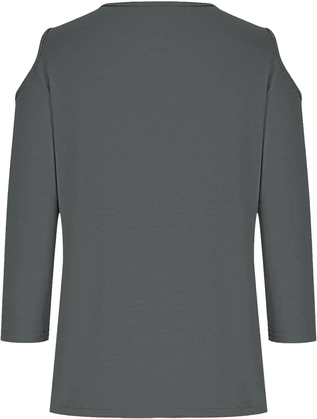 Womens V Neck Cold Shoulder 3/4 Sleeve Tops Casual Shirt Dressy Blouse Trendy Tshirts Gifts for Her Fashion Cothes Tee