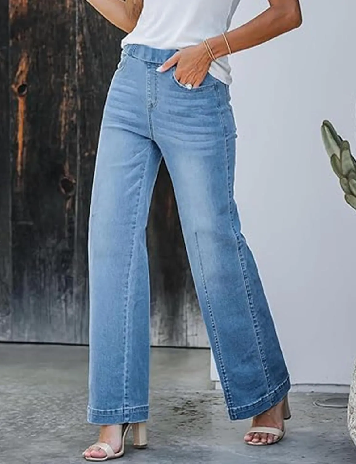 Women's Wide Leg Baggy Jeans,High Waisted Stretch Flattering Fit Demin Pants, Casual Boyfreind Jeans for Women 2025