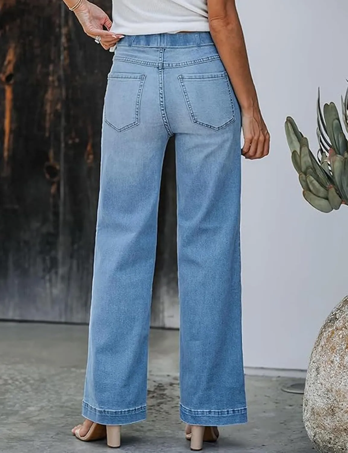 Women's Wide Leg Baggy Jeans,High Waisted Stretch Flattering Fit Demin Pants, Casual Boyfreind Jeans for Women 2025