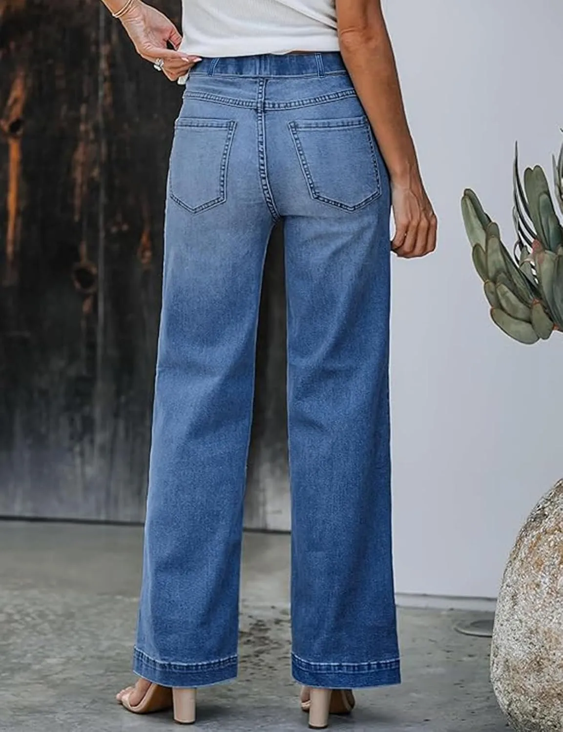 Women's Wide Leg Baggy Jeans,High Waisted Stretch Flattering Fit Demin Pants, Casual Boyfreind Jeans for Women 2025