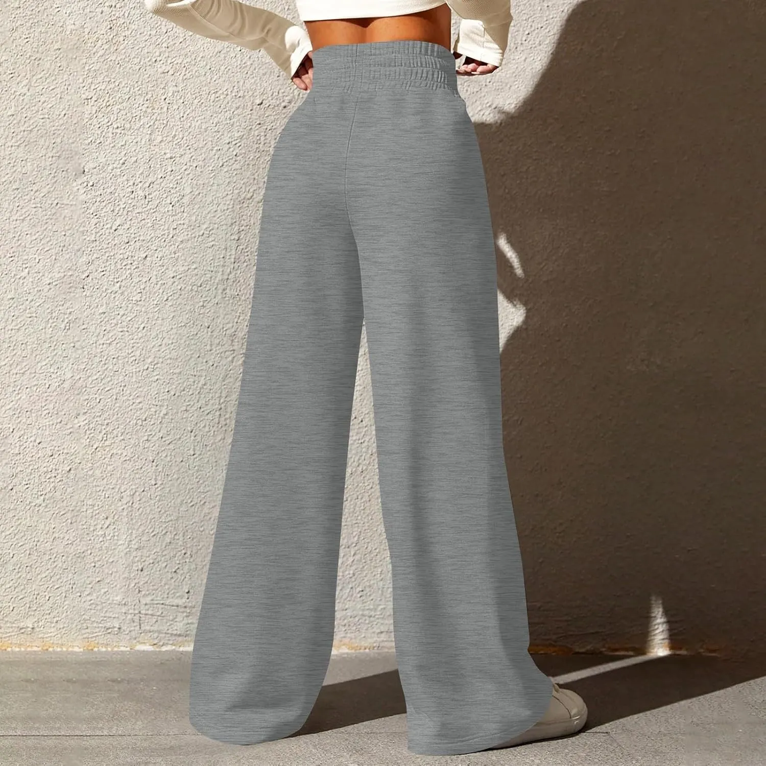 Womens Wide Leg Pants Baggy Drawstring High Waisted Sweatpants Oversized Casual Comfy Joggers with Pockets