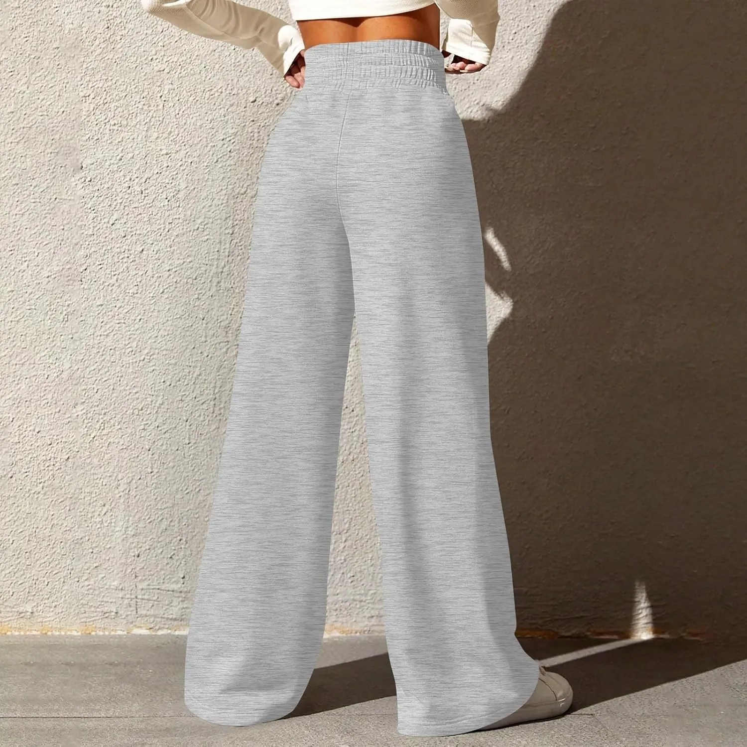 Womens Wide Leg Pants Baggy Drawstring High Waisted Sweatpants Oversized Casual Comfy Joggers with Pockets