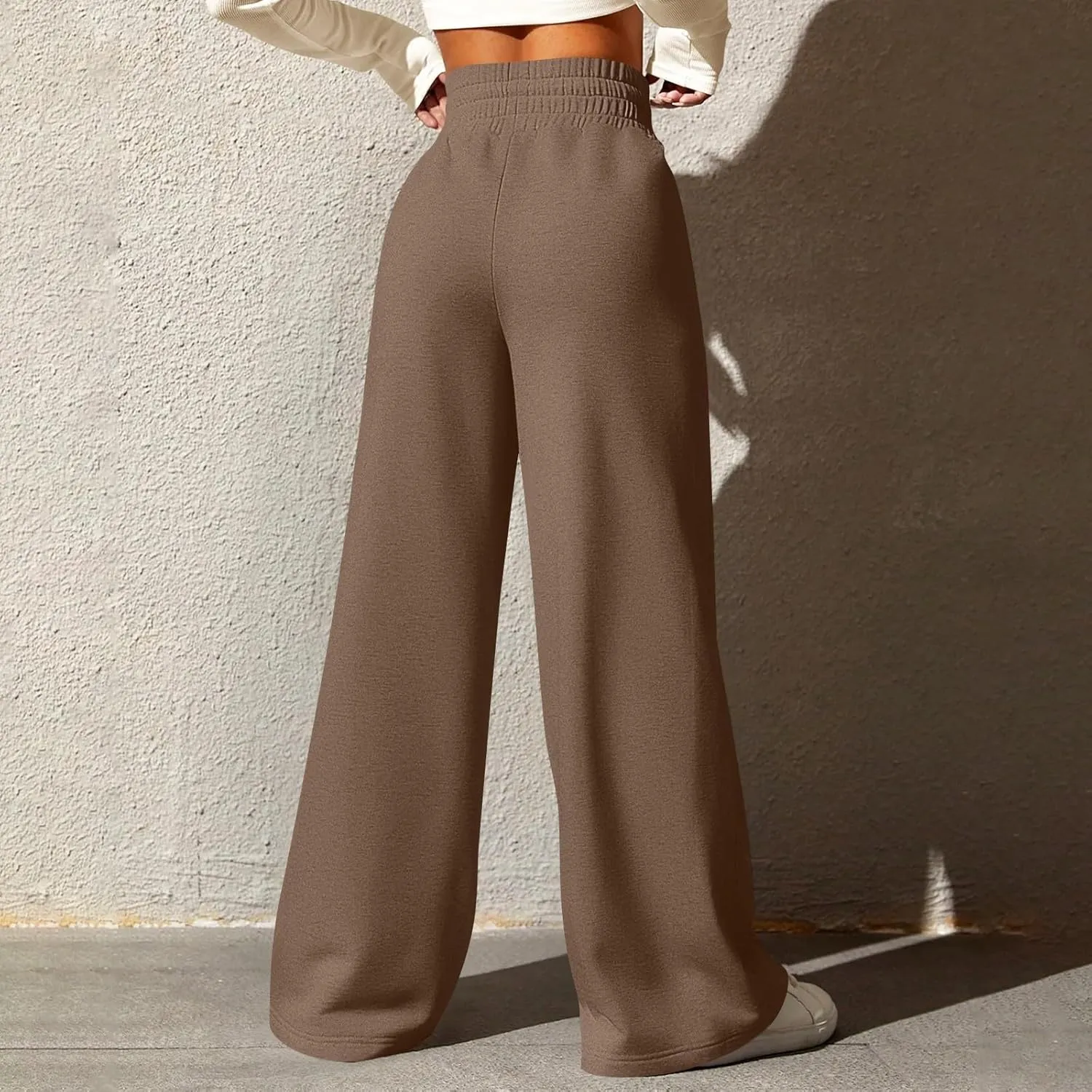 Womens Wide Leg Pants Baggy Drawstring High Waisted Sweatpants Oversized Casual Comfy Joggers with Pockets