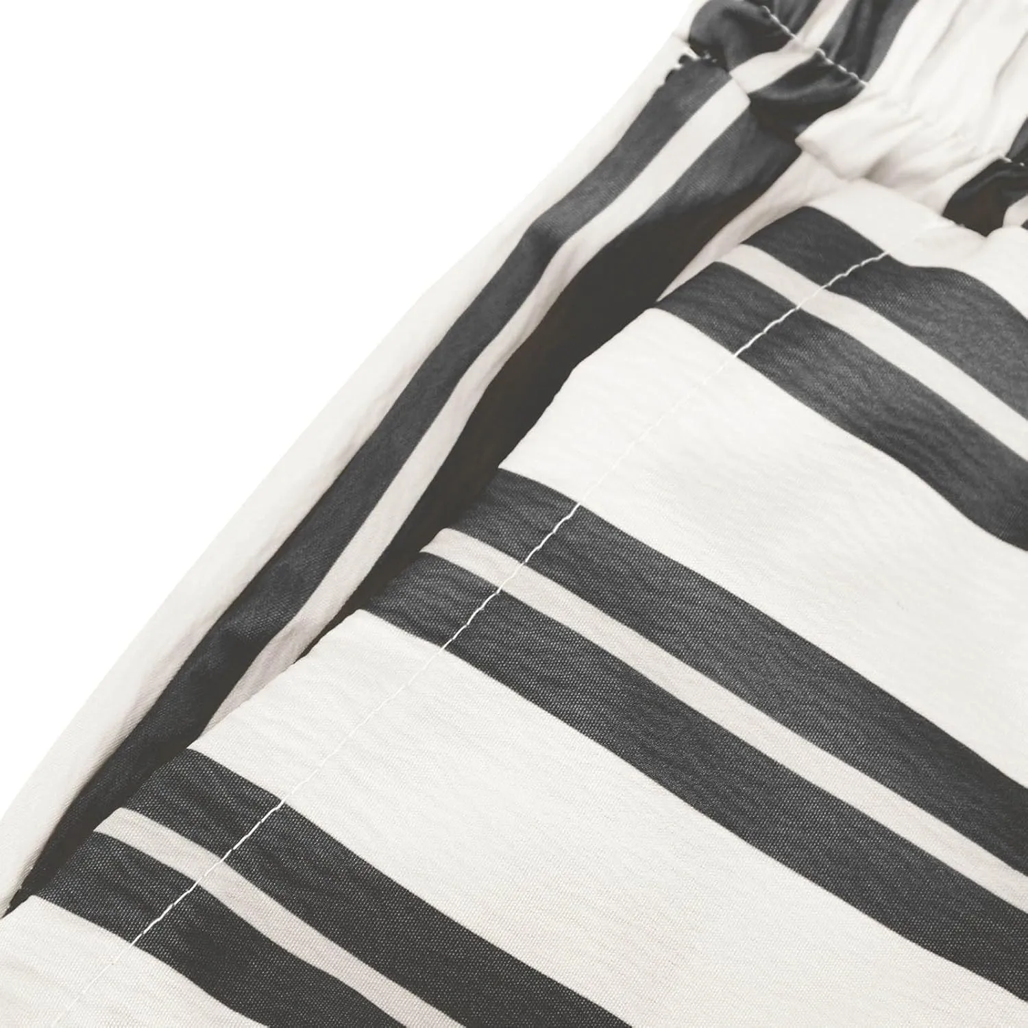 Womens Wide Leg Pants Drawstring Straight Leg Trousers Beach Vacation Loungewear Striped Pant with Pockets