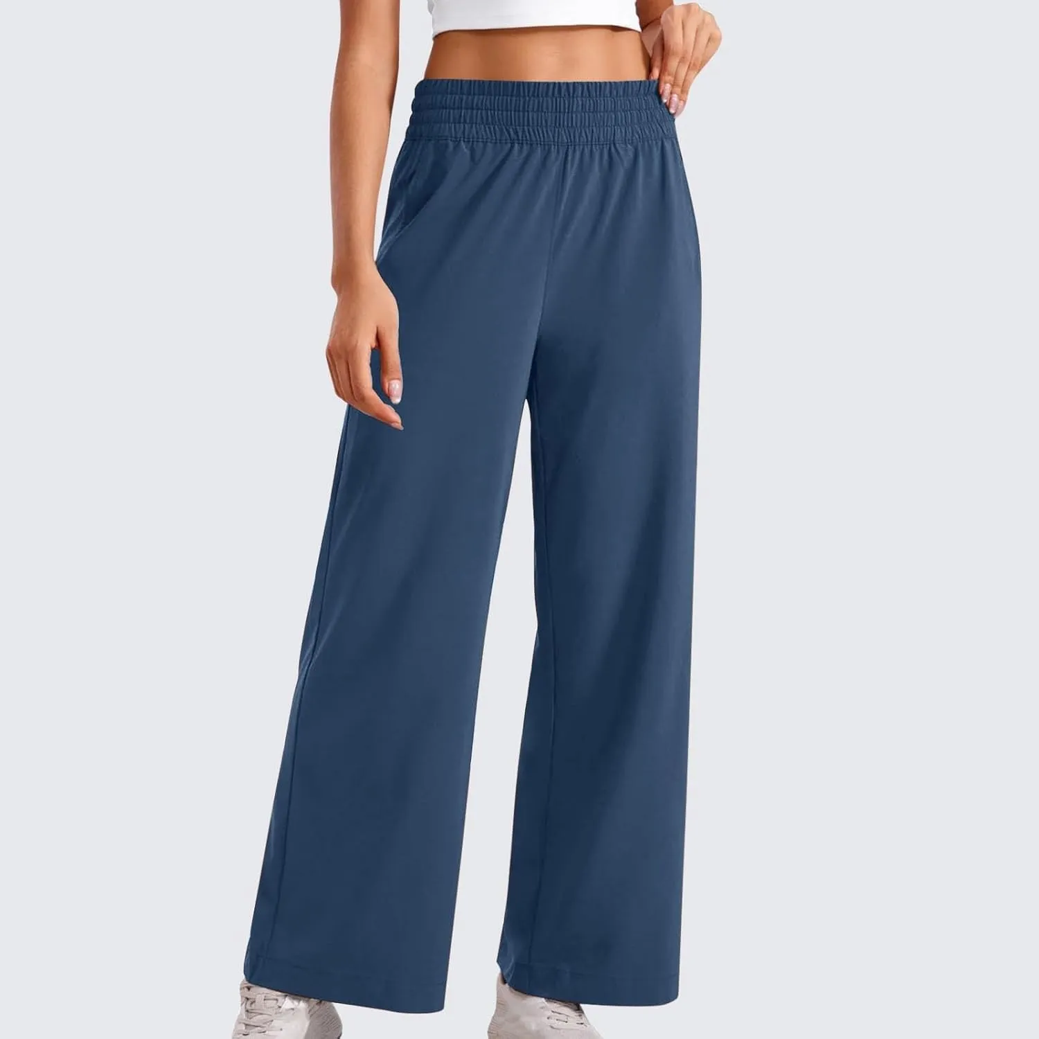 Womens Wide Leg Sweatpants Baggy High Waisted Yoga Pants Lightweight Comfy Casual Lounge Pants with Pockets