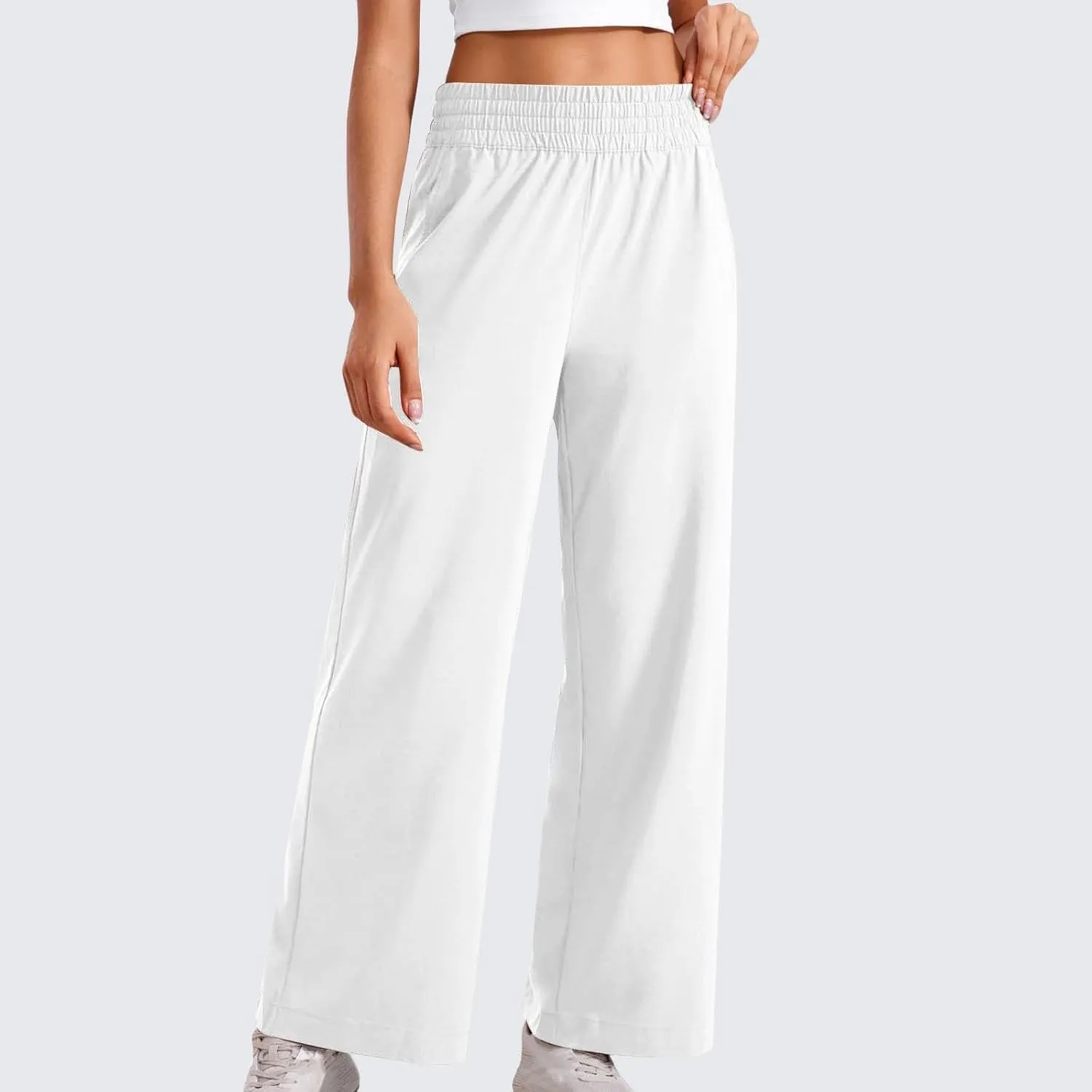 Womens Wide Leg Sweatpants Baggy High Waisted Yoga Pants Lightweight Comfy Casual Lounge Pants with Pockets