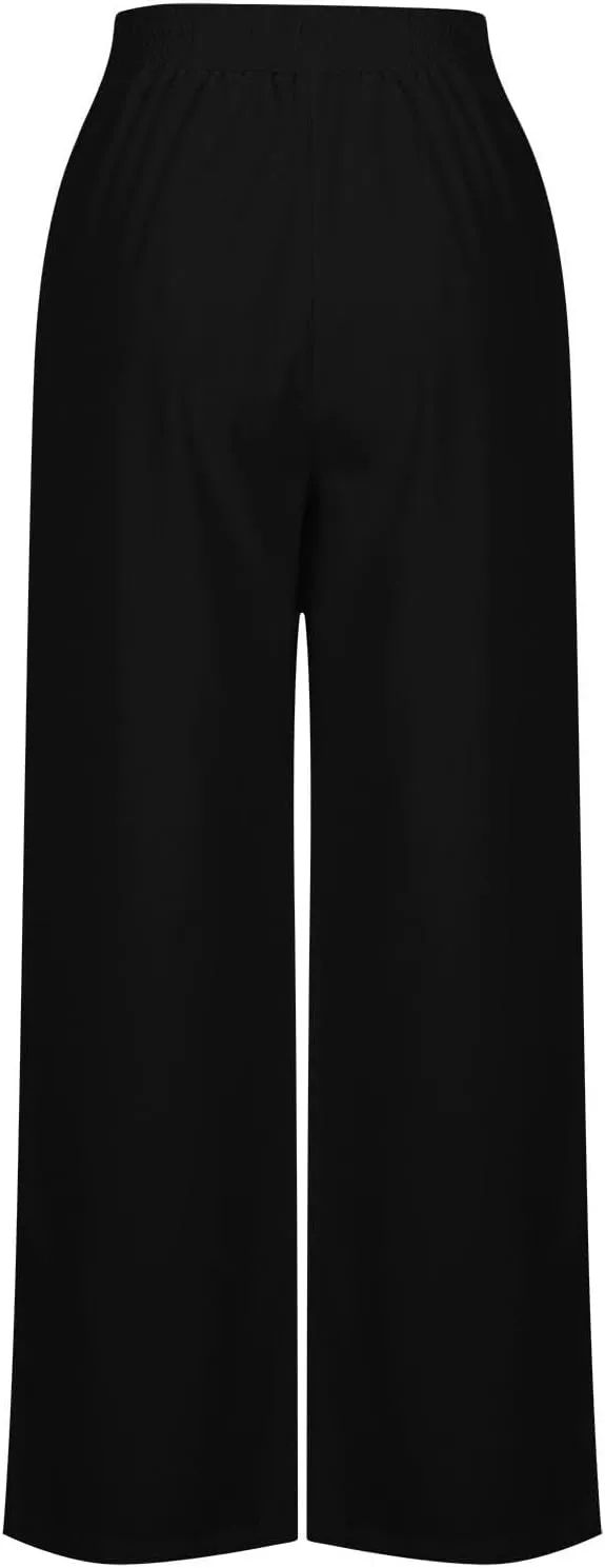 Womens Wide Leg Sweatpants Baggy High Waisted Yoga Pants Lightweight Comfy Casual Lounge Pants with Pockets