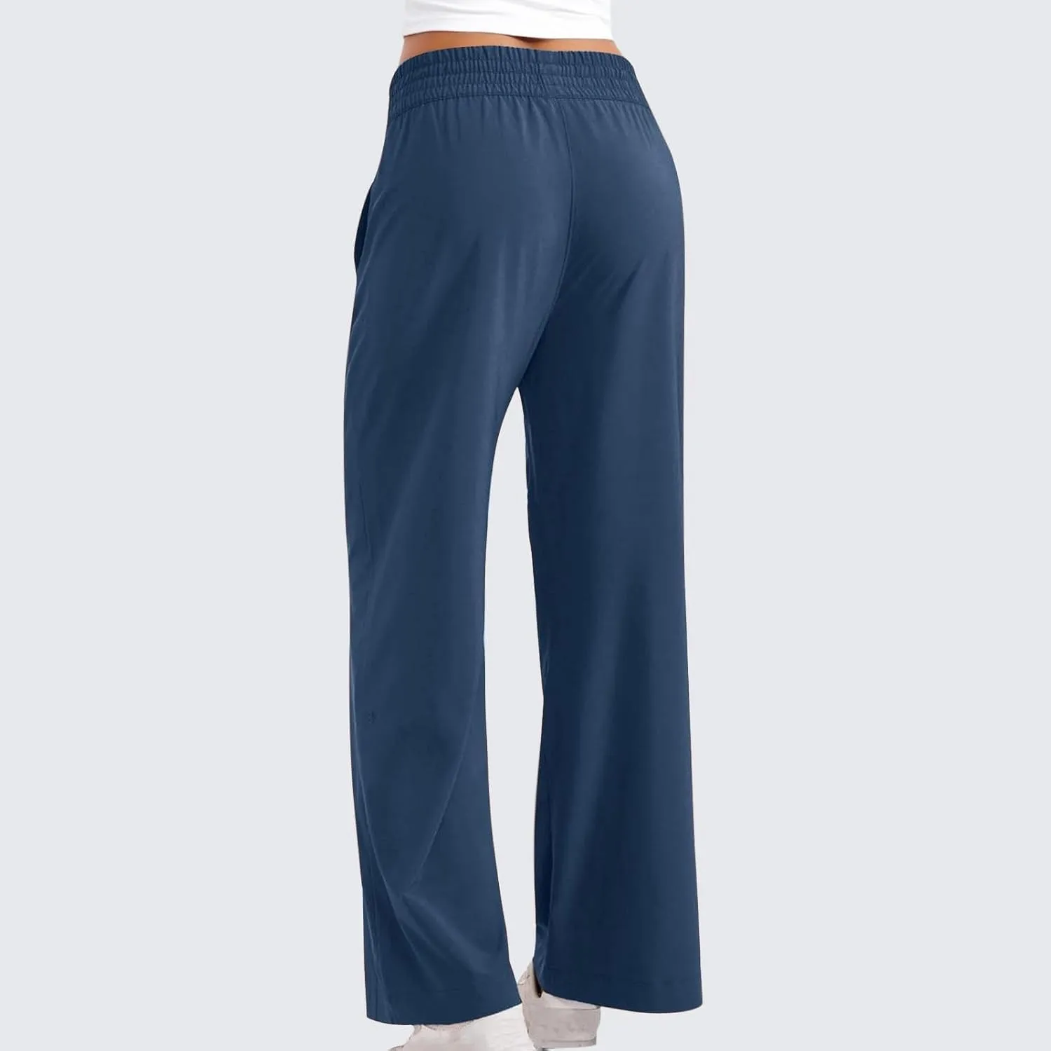 Womens Wide Leg Sweatpants Baggy High Waisted Yoga Pants Lightweight Comfy Casual Lounge Pants with Pockets