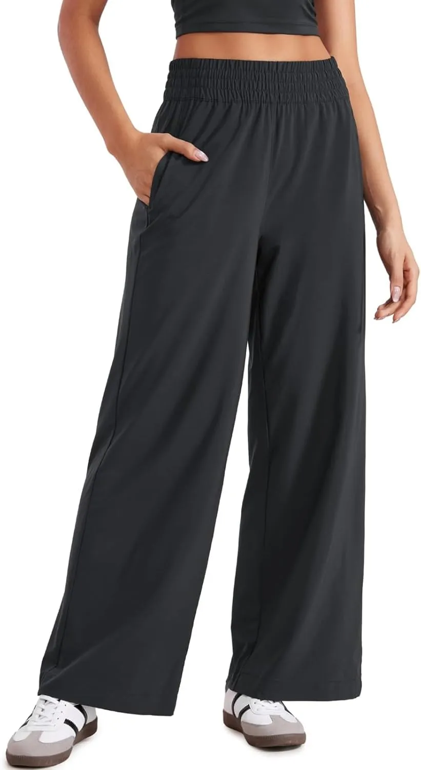 Womens Wide Leg Sweatpants Baggy High Waisted Yoga Pants Lightweight Comfy Casual Lounge Pants with Pockets