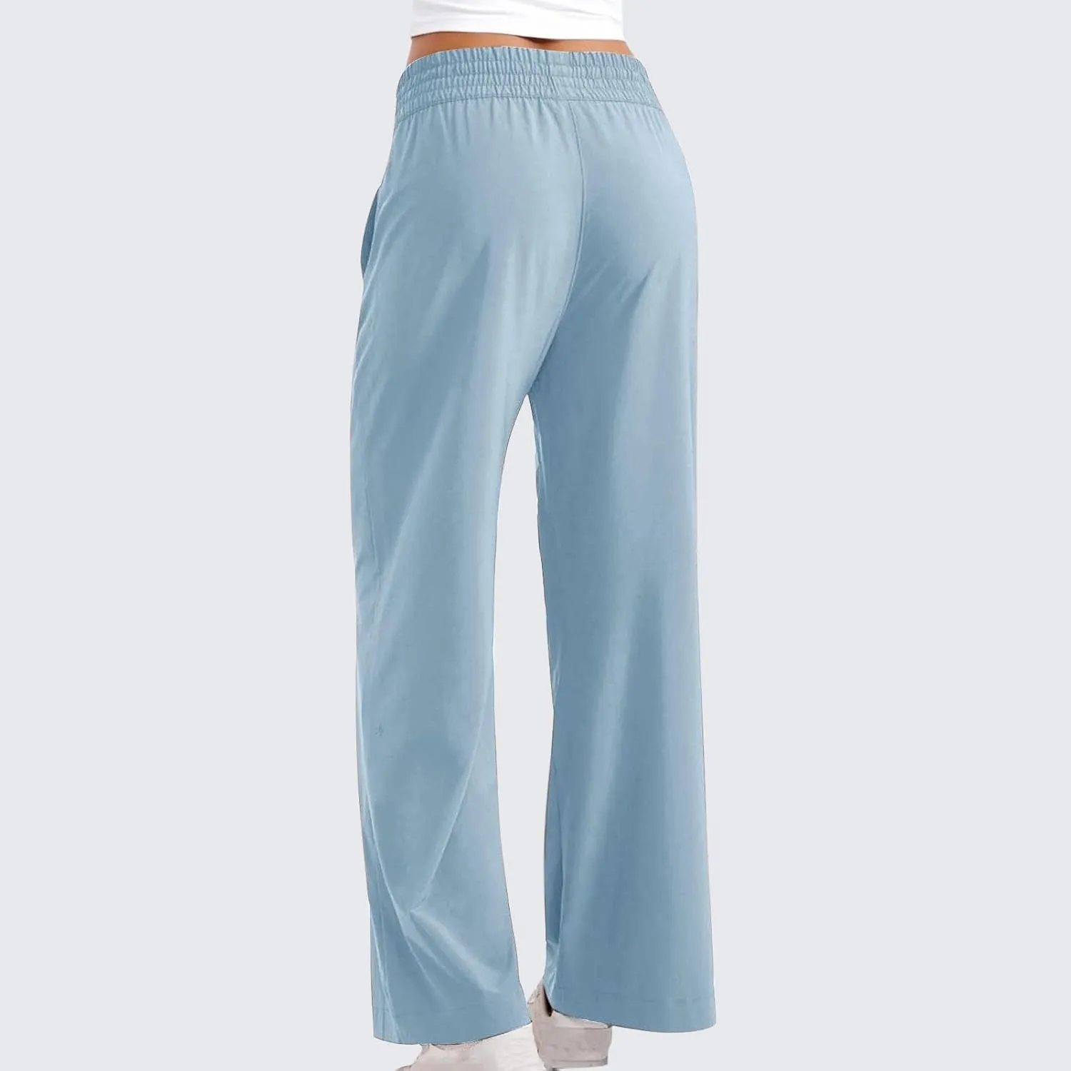 Womens Wide Leg Sweatpants Baggy High Waisted Yoga Pants Lightweight Comfy Casual Lounge Pants with Pockets