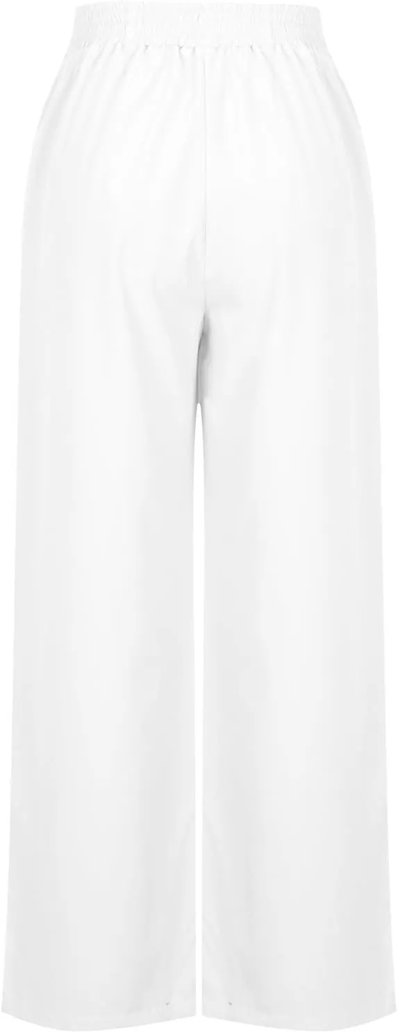 Womens Wide Leg Sweatpants Baggy High Waisted Yoga Pants Lightweight Comfy Casual Lounge Pants with Pockets
