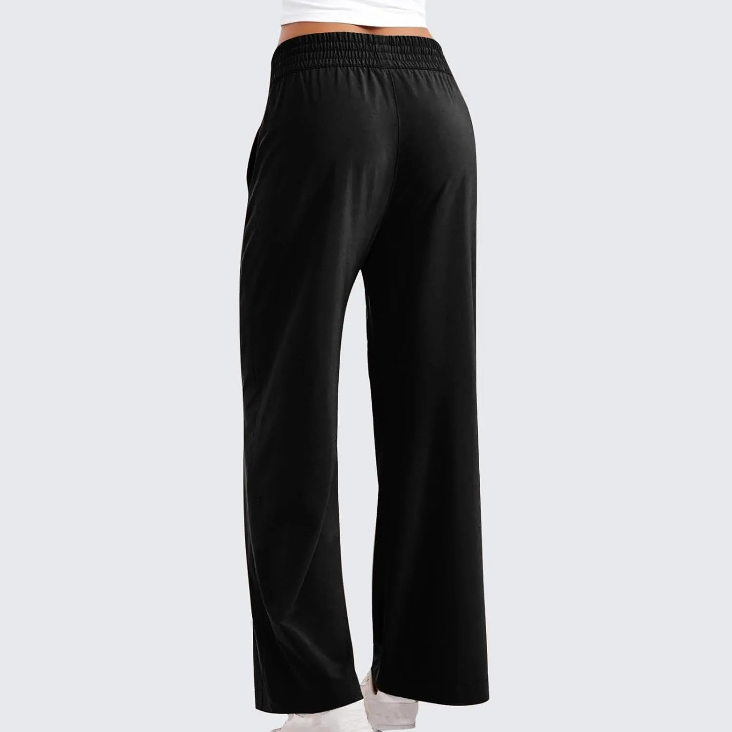 Womens Wide Leg Sweatpants Baggy High Waisted Yoga Pants Lightweight Comfy Casual Lounge Pants with Pockets