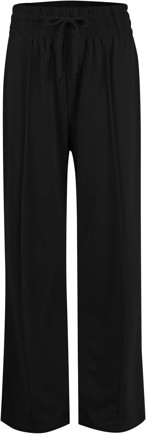 Womens Wide Leg Sweatpants Baggy Lounge Pants with Pockets Casual Comfy Drawstring High Waisted Fleece Joggers