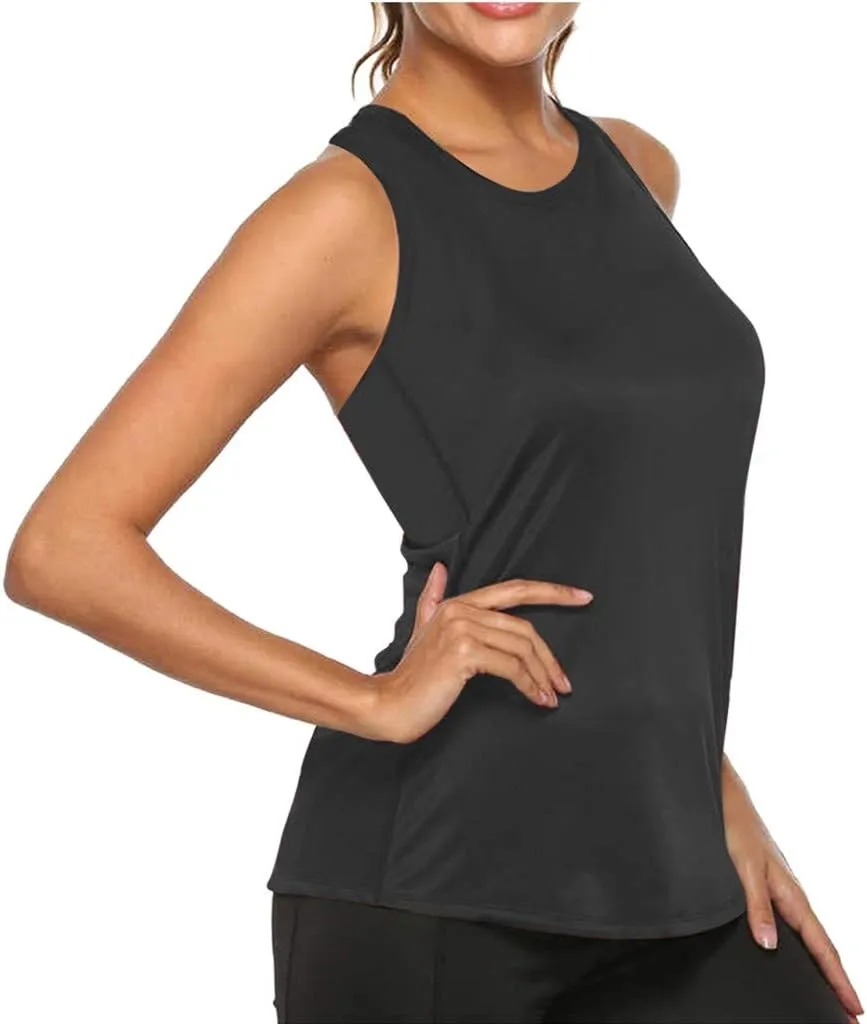 Women's Workout Tank Tops Loose Fit Yoga Shirts Quick Dry Racerback Lightweight Athletic Gym Running Sleeveless Tops