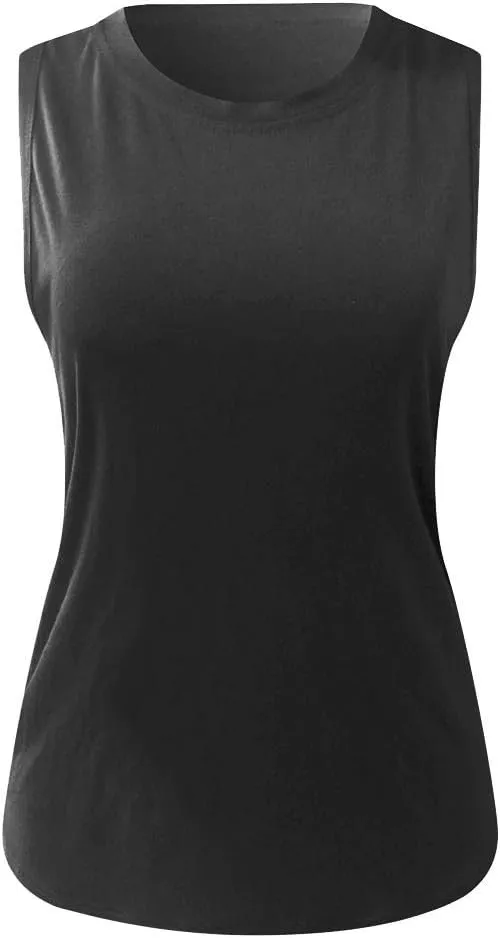 Women's Workout Tank Tops Loose Fit Yoga Shirts Quick Dry Racerback Lightweight Athletic Gym Running Sleeveless Tops