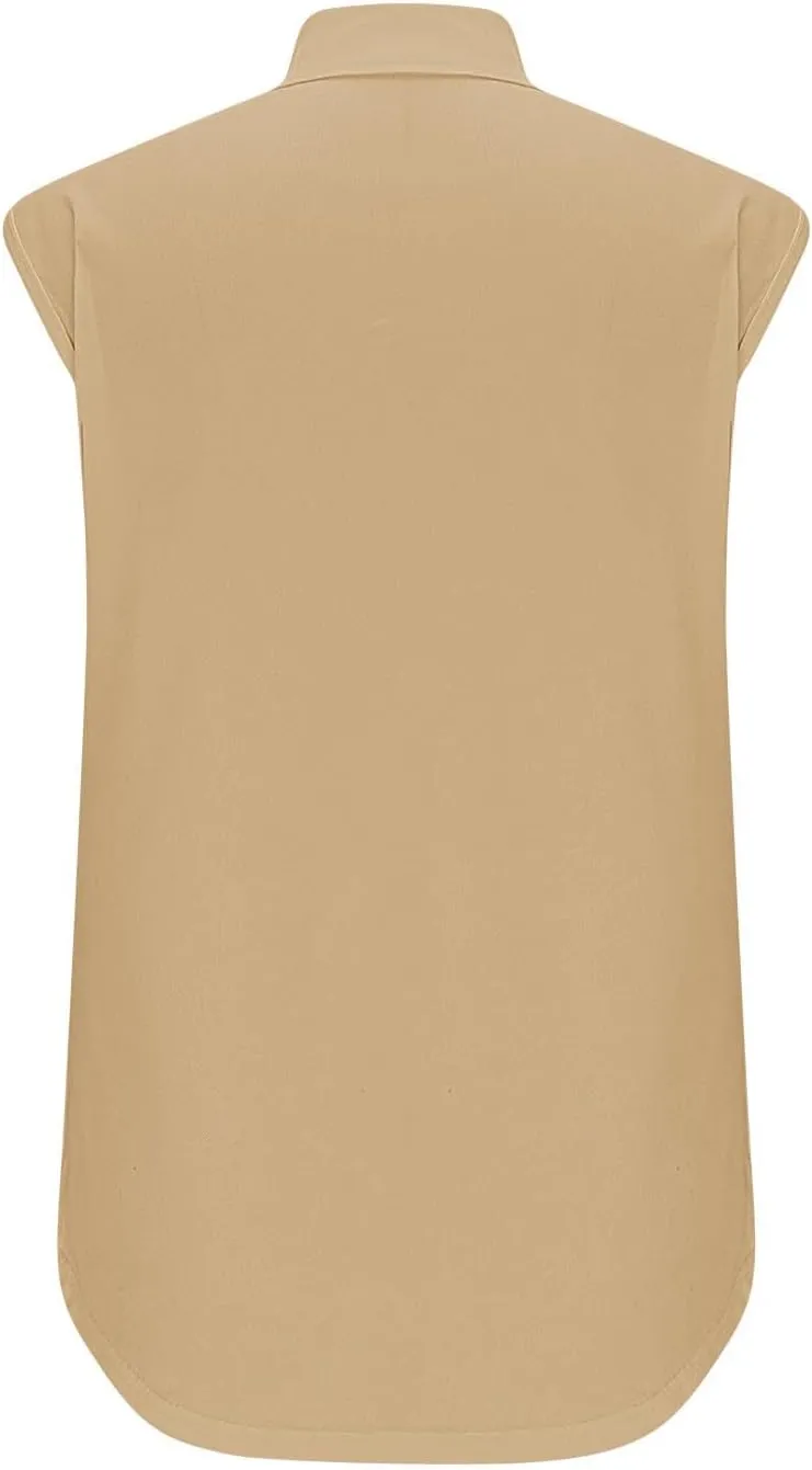 Women's Zip Up Tank Tops Sleeveless Golf Shirts Business Casual Tunics Top Mesh Athletic Workout Quick Dry Shirt
