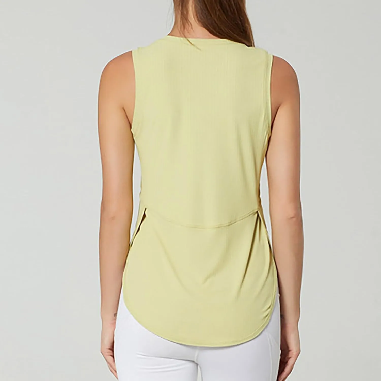 Workout Tank Tops for Woman Quick Dry Running Athletic Tanks High Low Hem Side Slit Yoga Vest Sports Exercise Tops