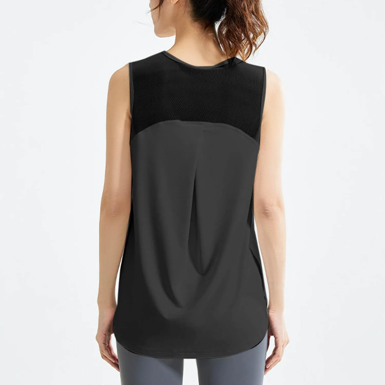 Workout Tank Tops for Women 2025 Sleeveless Athletic Yoga Gym Tank Tops Solid Color Quick Dry Loose Sports Shirts
