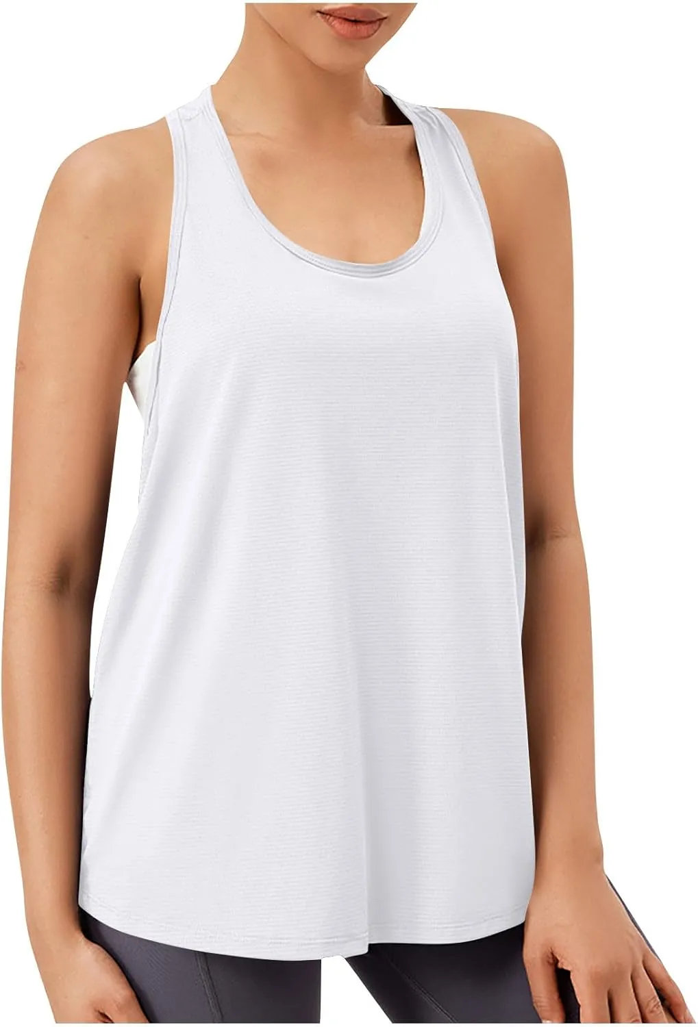 Workout Tank Tops for Women Racerback Quick Dry Sleeveless Shirts Casual Solid Loose Fit Blouses for Running Yoga