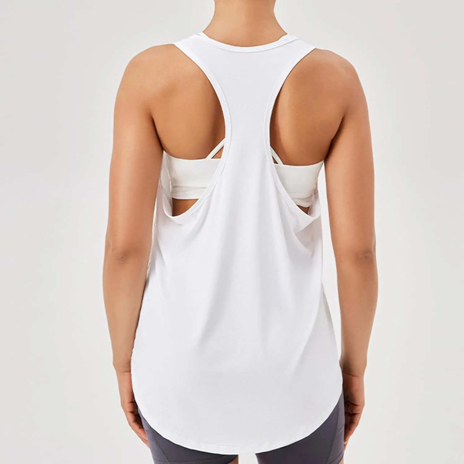 Workout Tank Tops for Women Racerback Quick Dry Sleeveless Shirts Casual Solid Loose Fit Blouses for Running Yoga