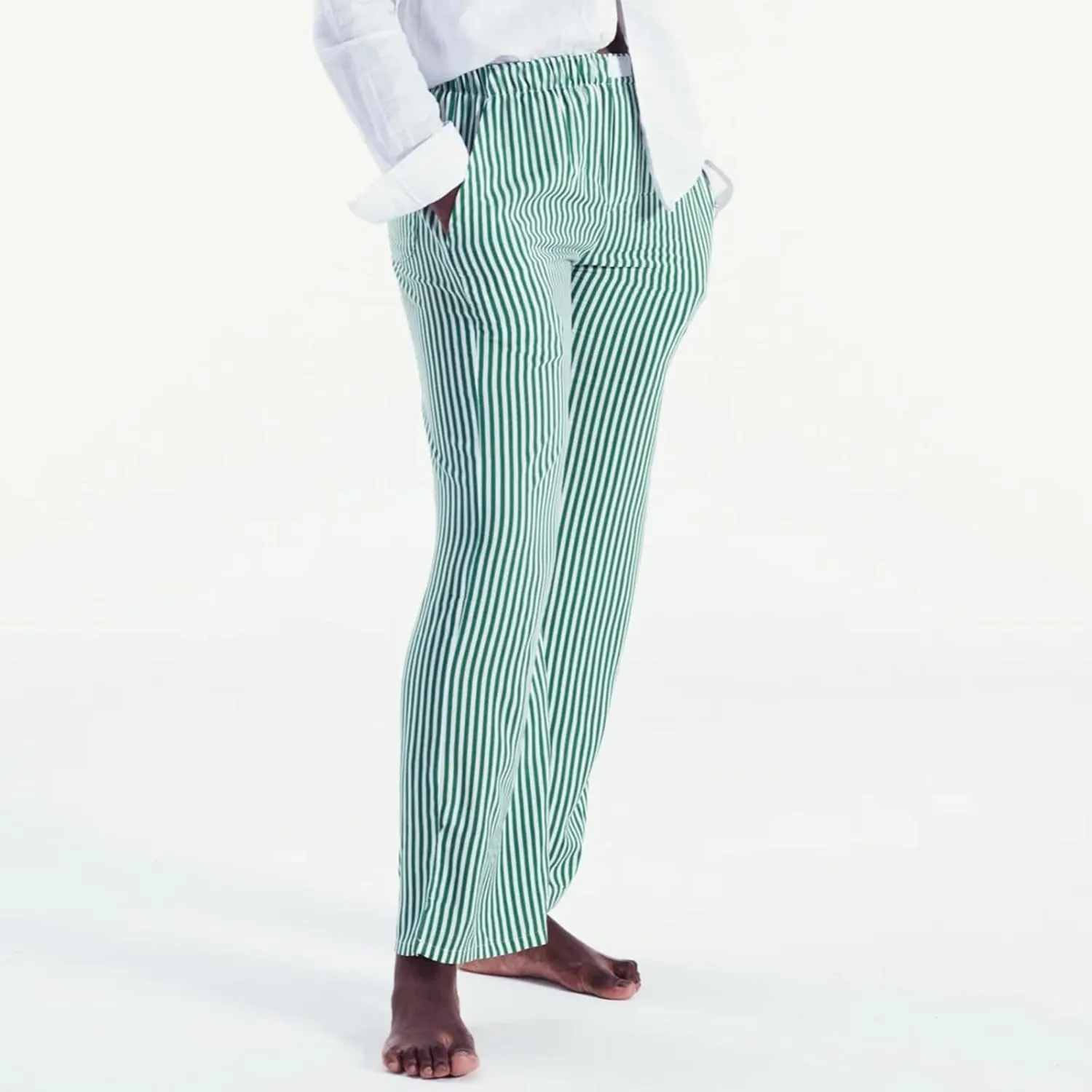 XBTCLXEBCO Women Y2K Striped Lounge Pants Elastic Waist Straight Wide Leg Pajama Bottoms Casual Going Out Trousers Pants