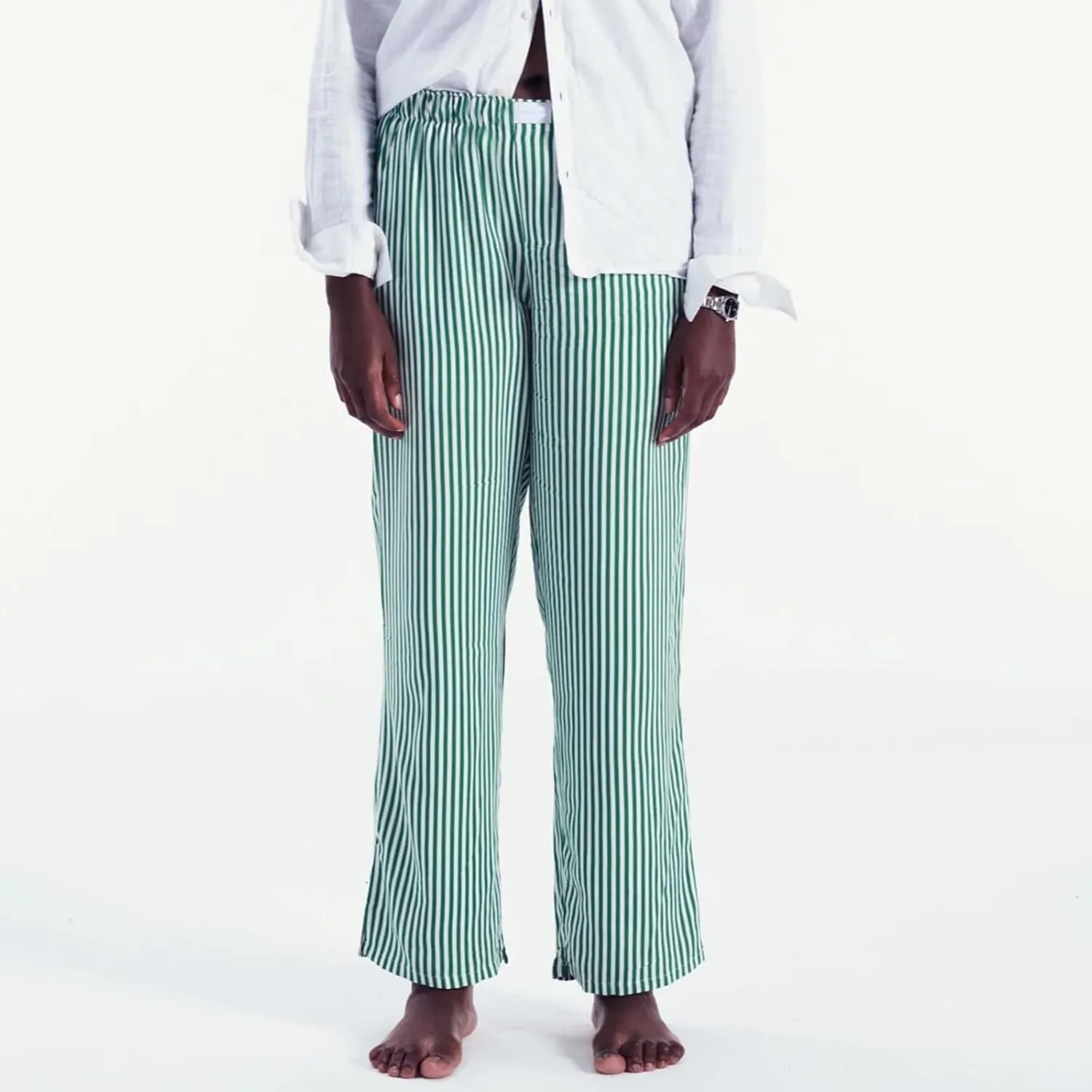 XBTCLXEBCO Women Y2K Striped Lounge Pants Elastic Waist Straight Wide Leg Pajama Bottoms Casual Going Out Trousers Pants