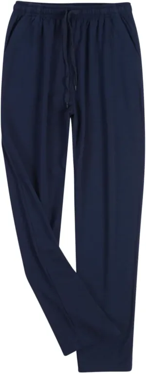 Xiaojmake Men's Casual Pants Solid Loose Fit Elastic Waist Lounge Pants Cotton Modal Sleepwear Jersey Knit Pajama Pants