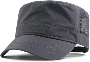 XXL 62-65 cm Flat Top Style Army Cap,Oversize Quick-Drying Breathable Mesh Hat