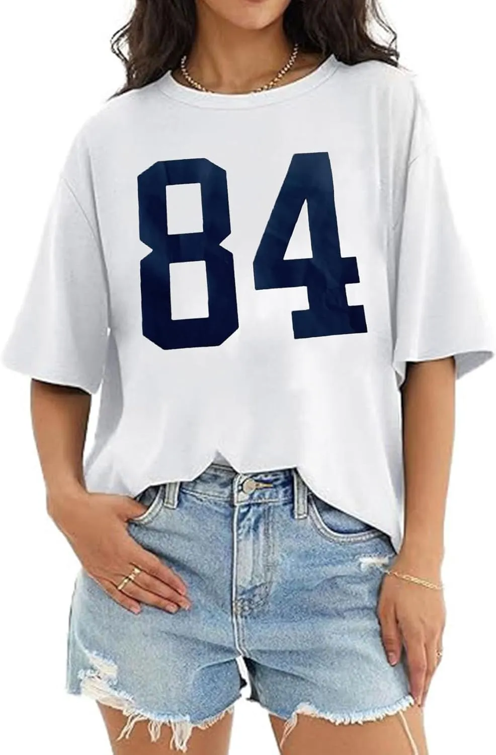 YeonYoonA Women Oversized Casual T-Shirts Crewneck Summer Tops Casual Loose Basic Tee Shirts 2024 Trendy Clothes