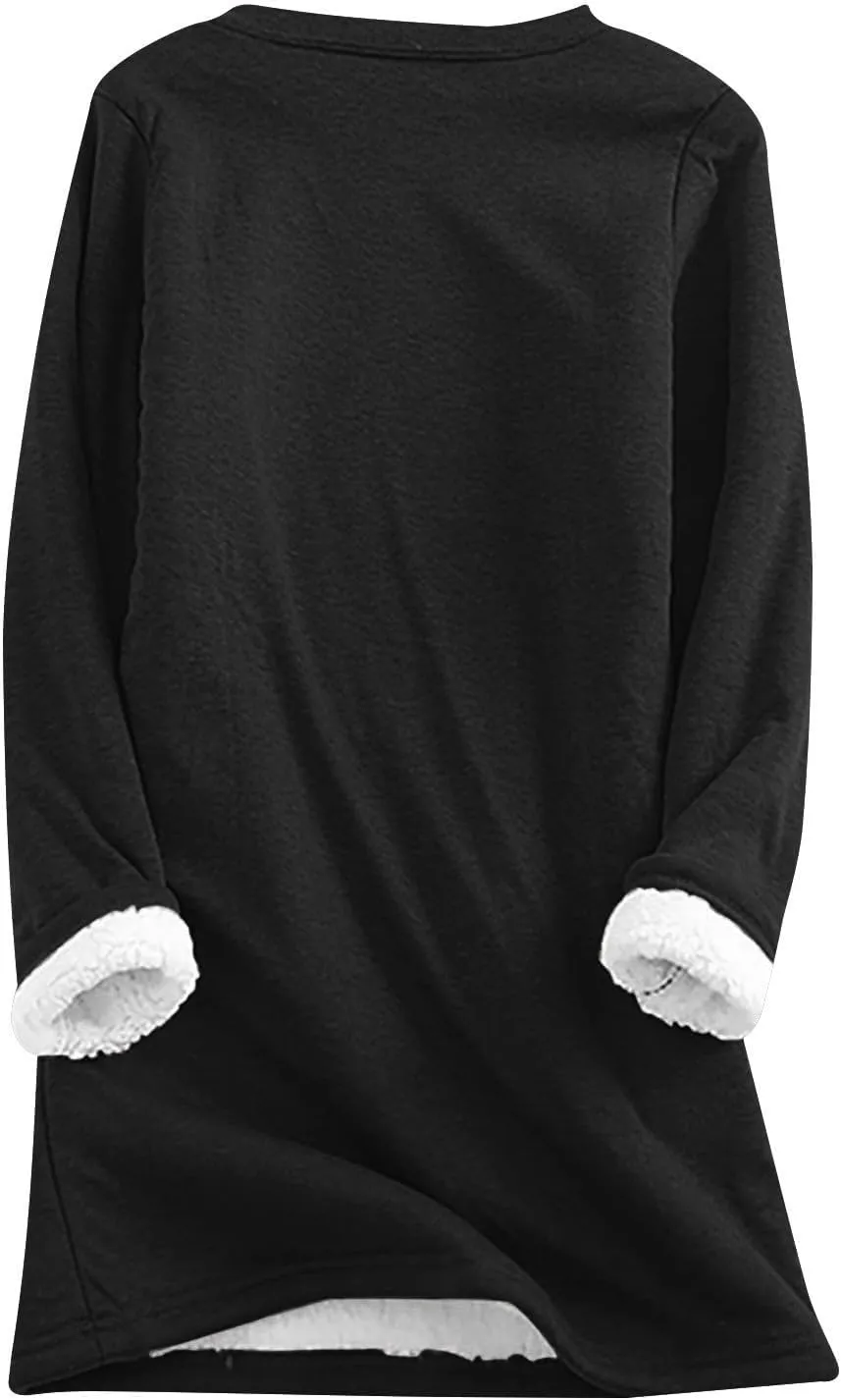 Yes,I'm Still Freezing -Me 24:7 Sherpa Lined Sweatshirt Women Fuzzy Fleece Thermal Jackets Casual Loose Loungewear