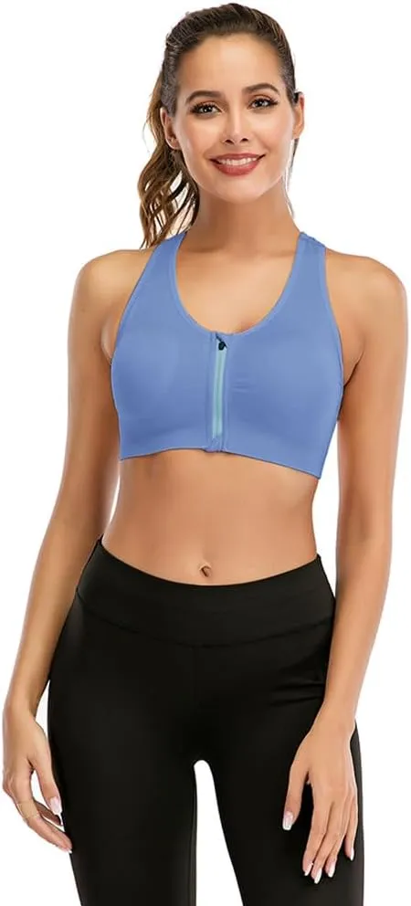 YEYELE Medium Support and Removable Pad Tank Top Racerback Post Surgery Sports Bras for Women