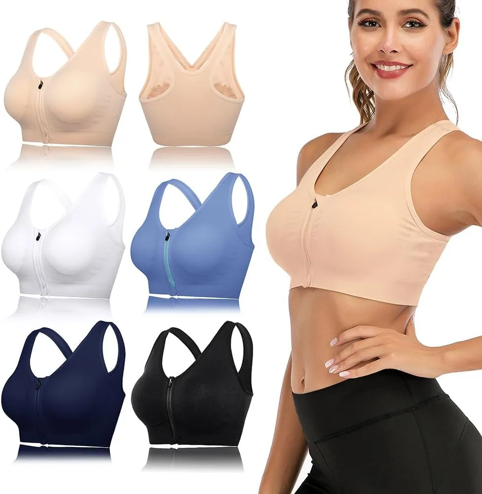 YEYELE Medium Support and Removable Pad Tank Top Racerback Post Surgery Sports Bras for Women